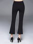 Black Solid Casual Flared Pants